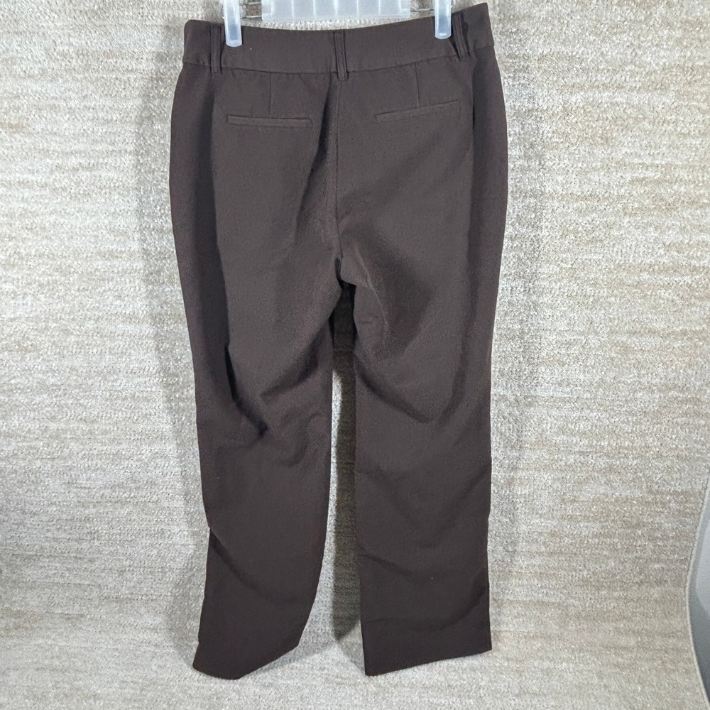 Rafaella Studio Womens Dark Academia Petite Straight Leg Trousers Brown Size 4P - Picture 9 of 10